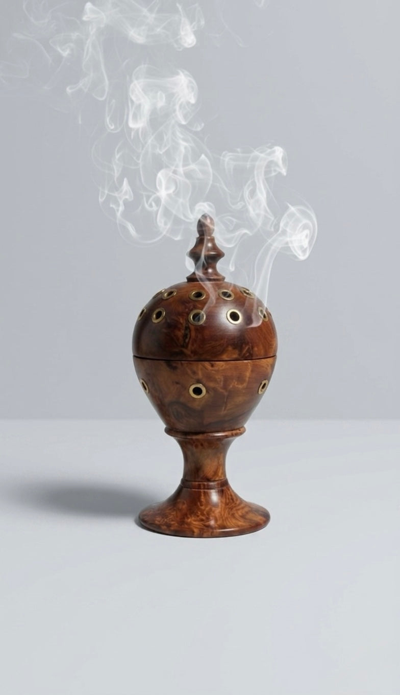 Quemador de incienso de madera de roble