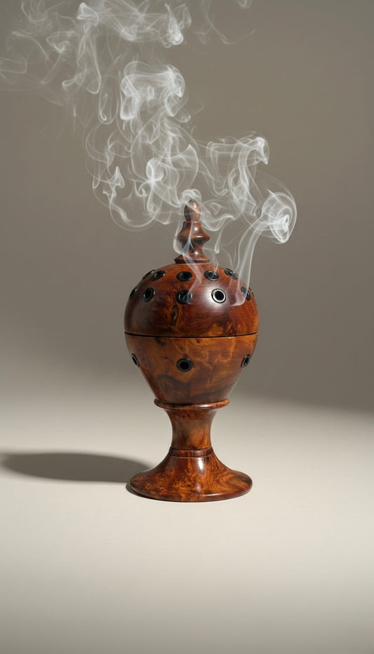 Quemador de incienso                        de madera de roble